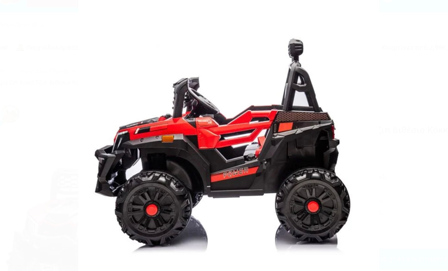 Ηλεκτροκίνητο Όχημα Off Road Τζιπ Διθέσιο Κόκκινο με 3 Προβολείς 12V & Τηλεχειριστήριο