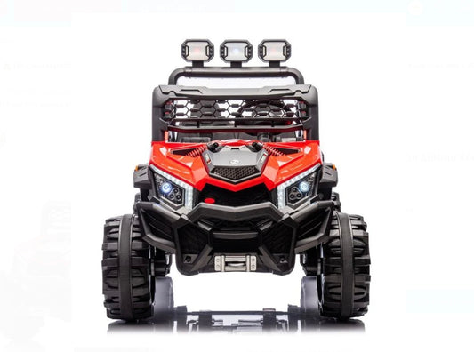 Ηλεκτροκίνητο Όχημα Off Road Τζιπ Διθέσιο Κόκκινο με 3 Προβολείς 12V & Τηλεχειριστήριο